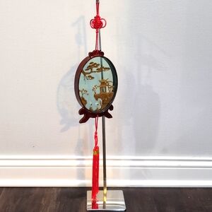 Vintage Chinese Culture Carved Cork Diorama Shadow Box